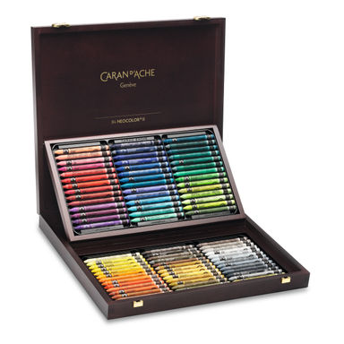 Caran d'Ache Neocolor II™ Watersoluble Wax Crayon Wooden Box Set 84