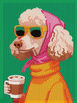 Retro Poodle 20 x 15cm