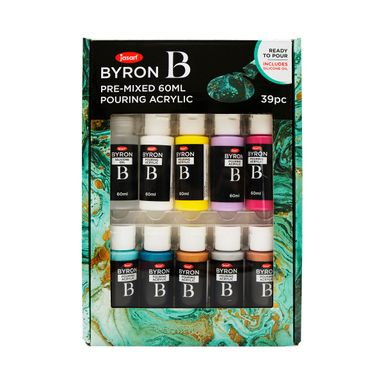 Jasart Byron Acrylic Pre-Mixed Pour Paint + Silicone Set
