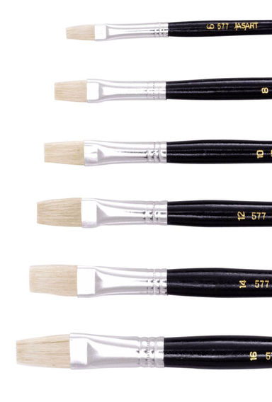 Jasart Hog Bristle Series 577 Flat Brushes