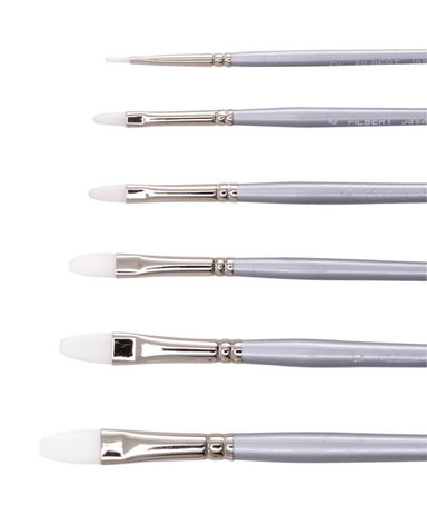 Jasart White Taklon Filbert Brushes