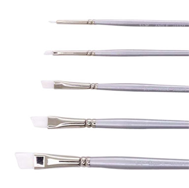 Jasart White Taklon Angle Brushes