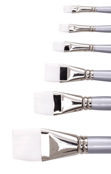 Jasart White Taklon Short Flat Brushes