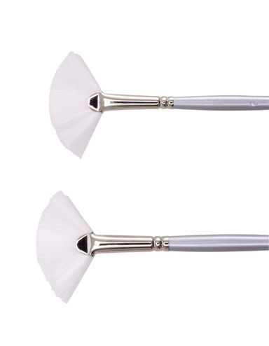 Jasart White Taklon Fan Brushes