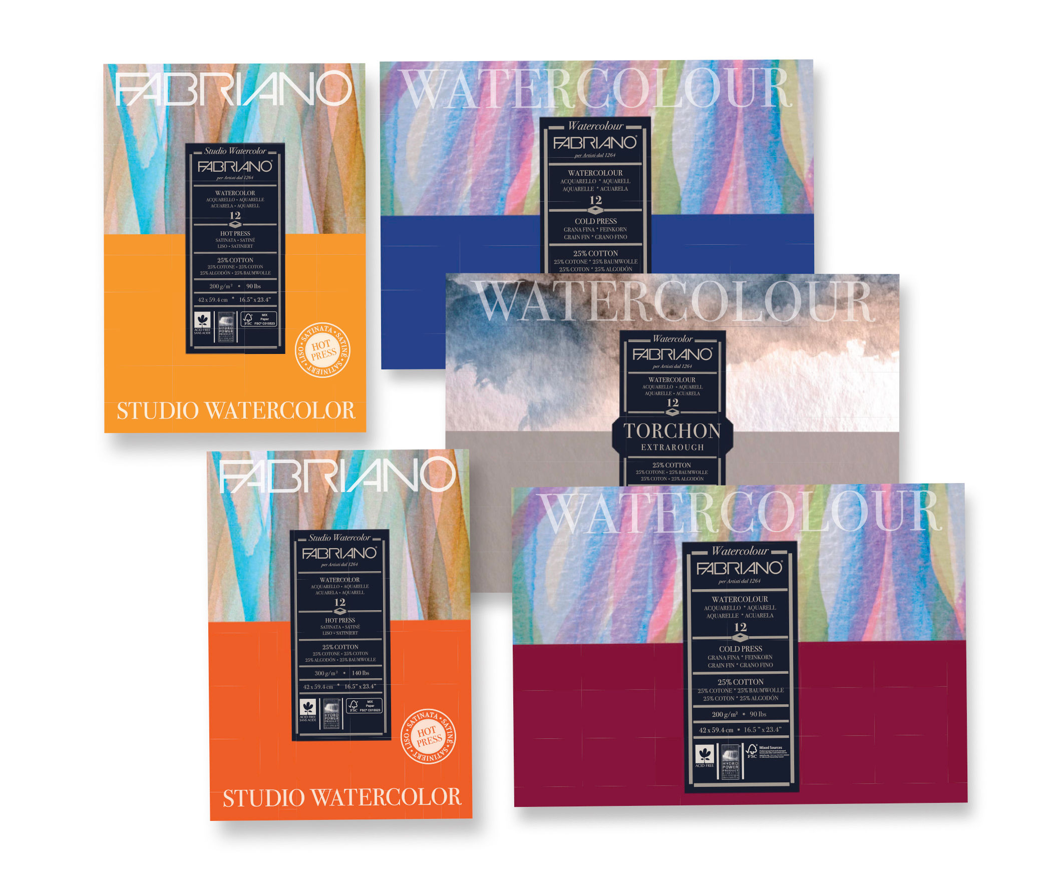 Fabriano Artistico Watercolour Pad - Cold Pressed - A3 - 300GSM-12 Sheets