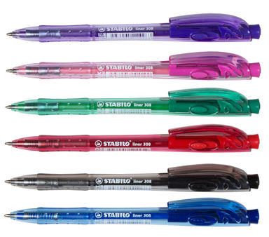 STABILO Liner 308 Retractable Ballpoint Pens